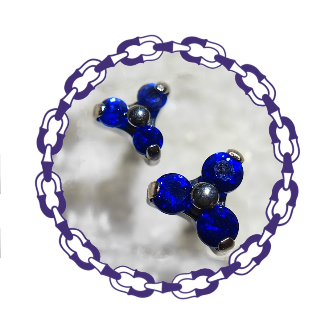 Labret Trinity Cristal Azul