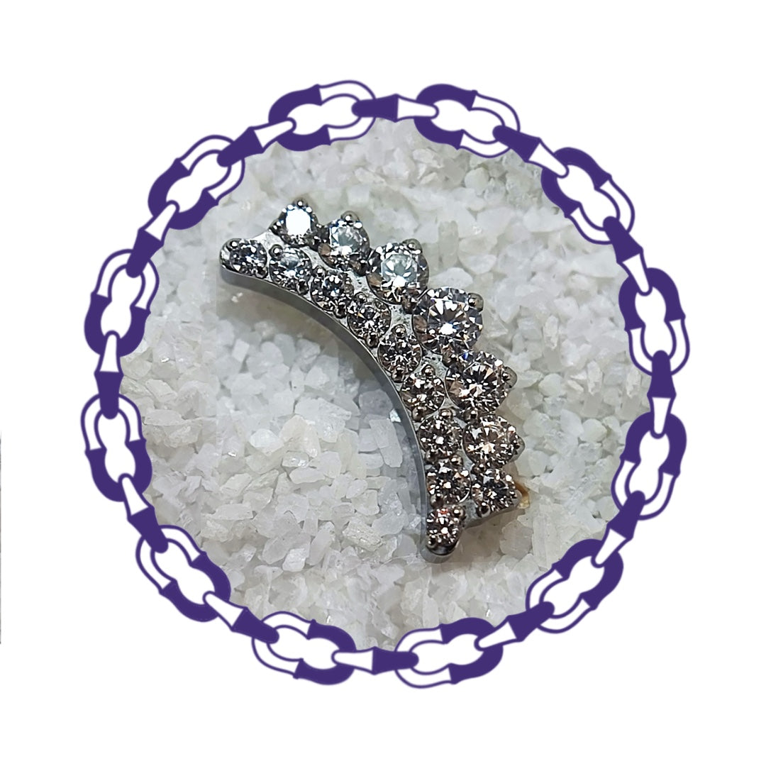 Labret cluster curvo dieciséis cristales engastados blanco
