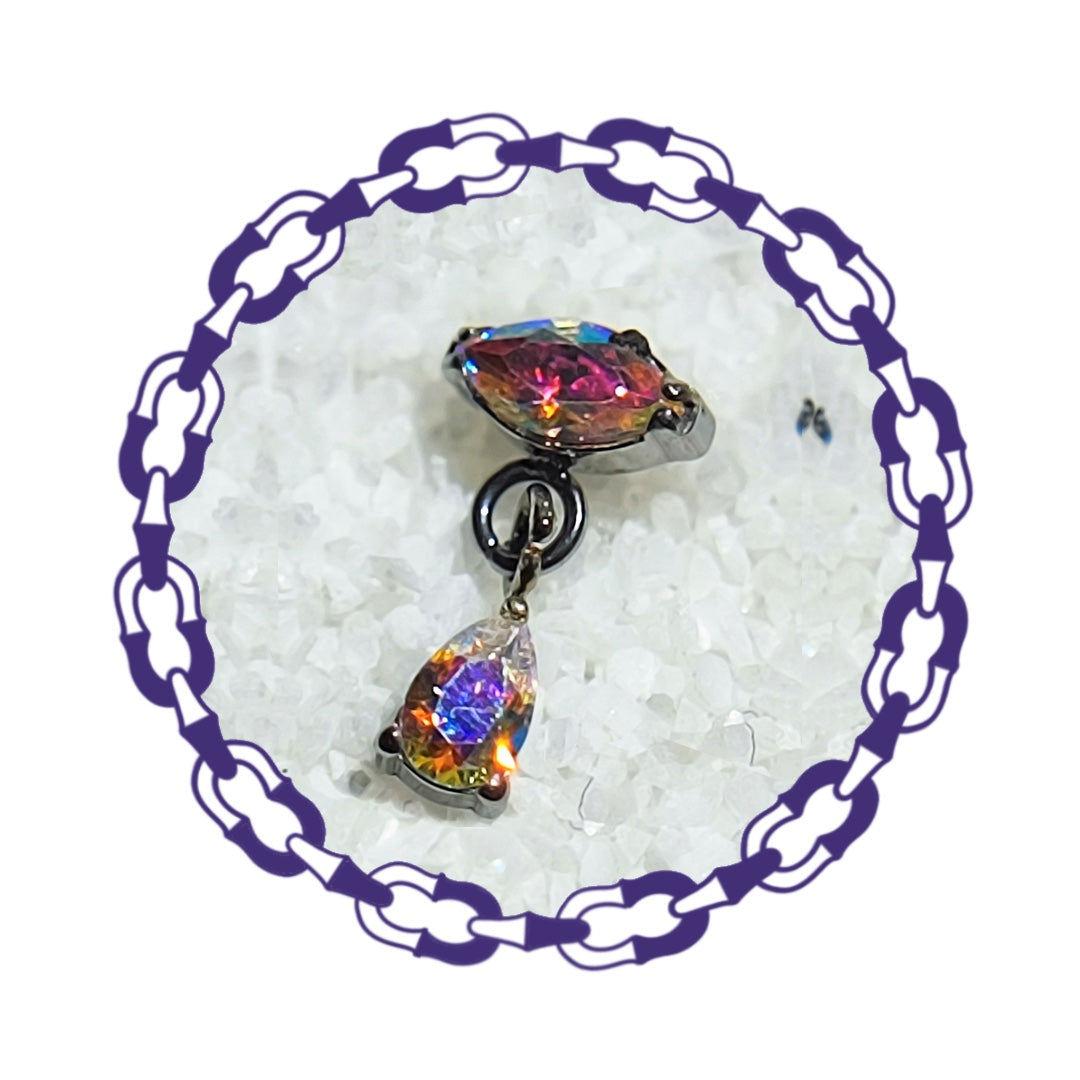 Labret Marquesa con Gota Colgante Tornasol