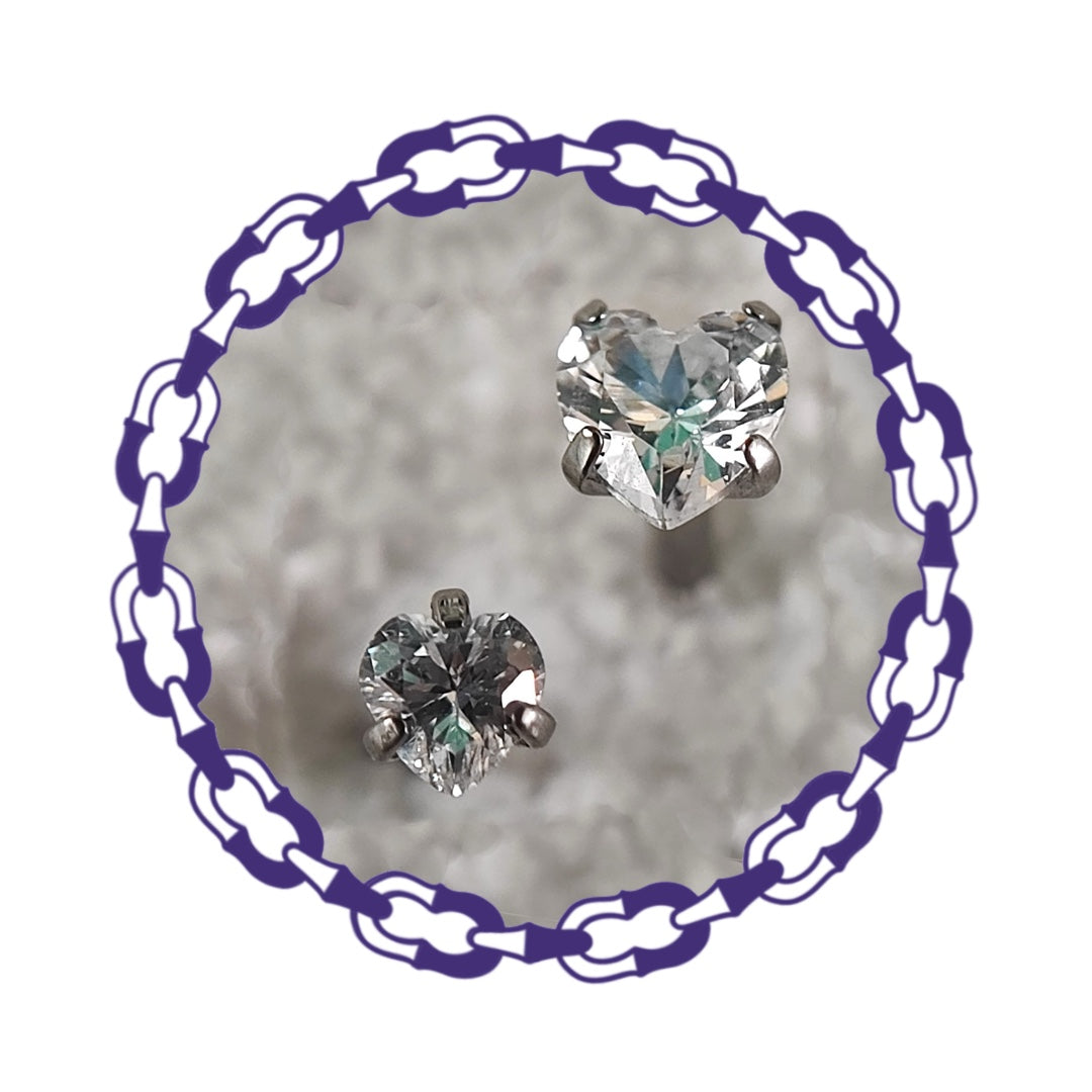 Labret Corazón Cristal