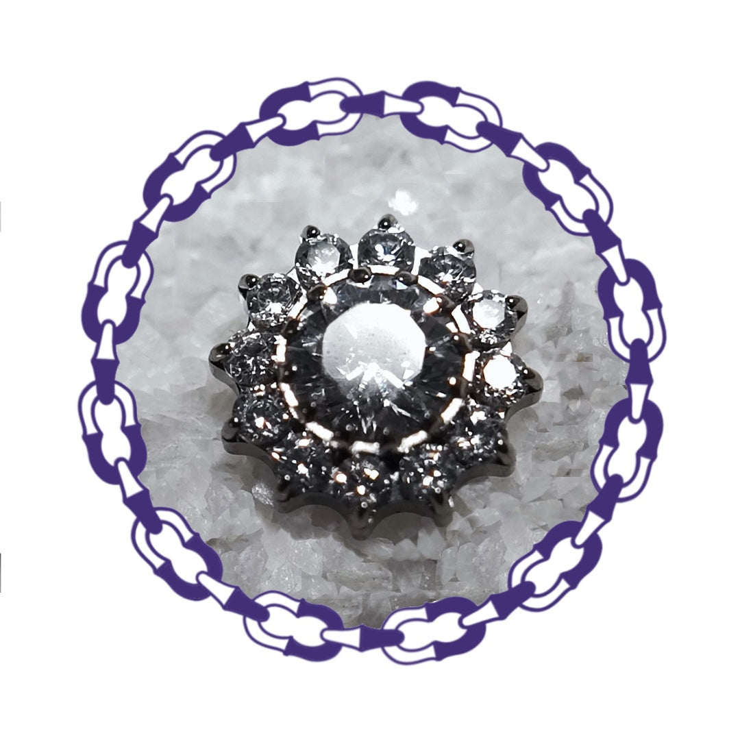 Labret Cluster Cristal Blanco