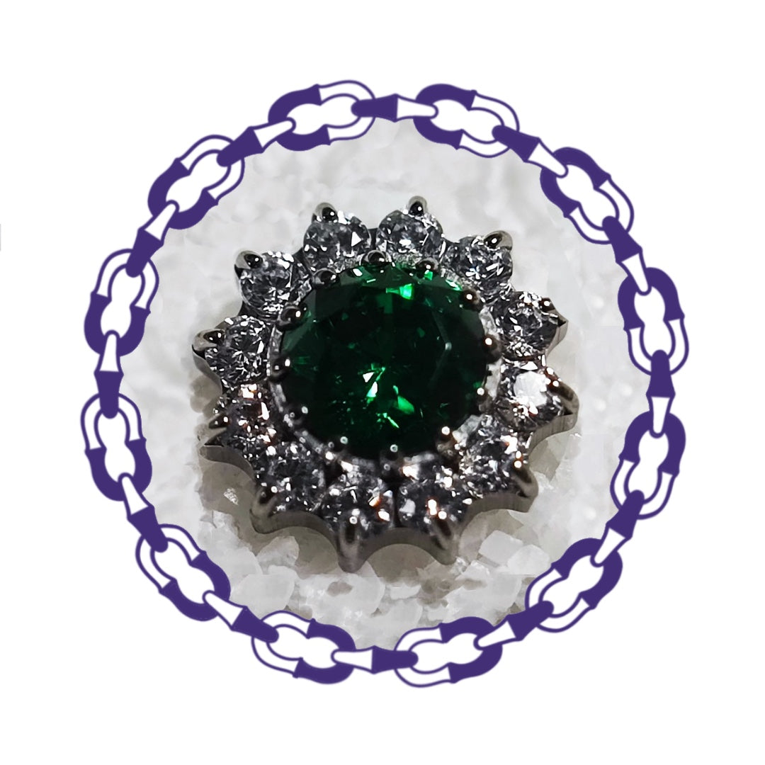 Labret Cluster Cristal Verde