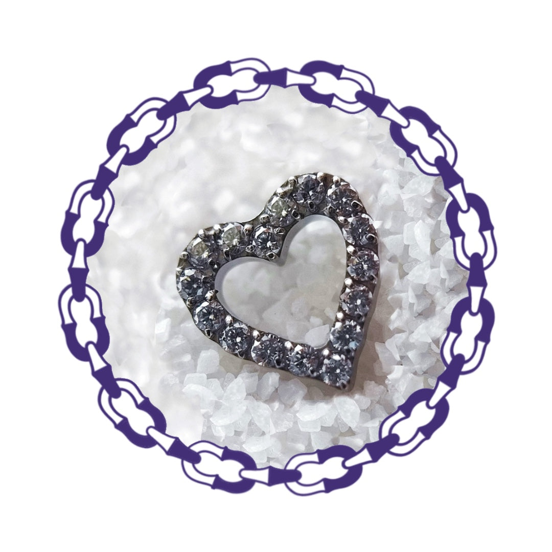 Labret Corazón Calado Cristales