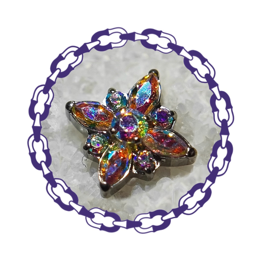 Labret Cluster Cuatro Marquesas y Cristales Tornasol