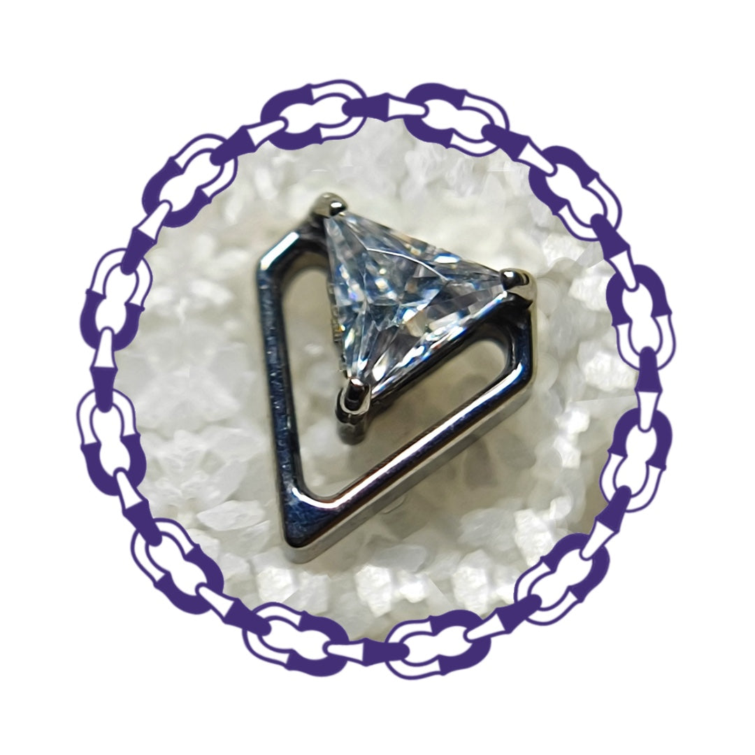 Labret Diamante Calado con Triángulo de Cristal