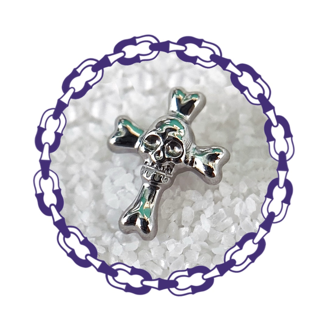 Labret Cruz de Huesos con Calavera