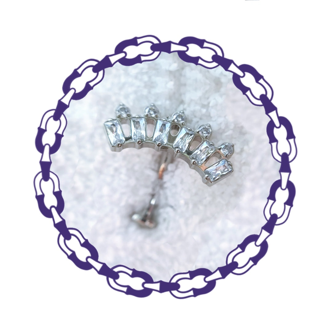 Belly Flotante Cluster Baguettes y Cristales
