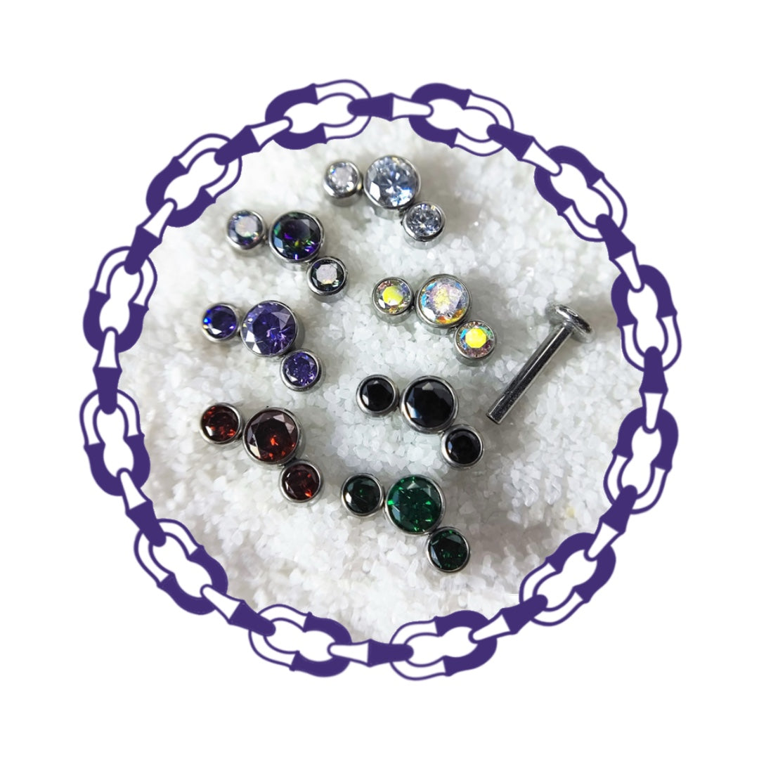 Labret Cluster Tres Cristales