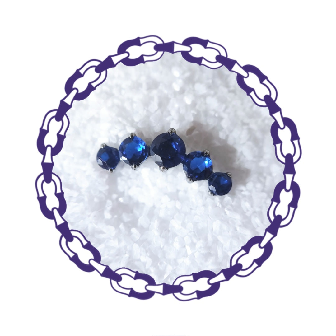 Labret Cluster Cinco Cristales Azules