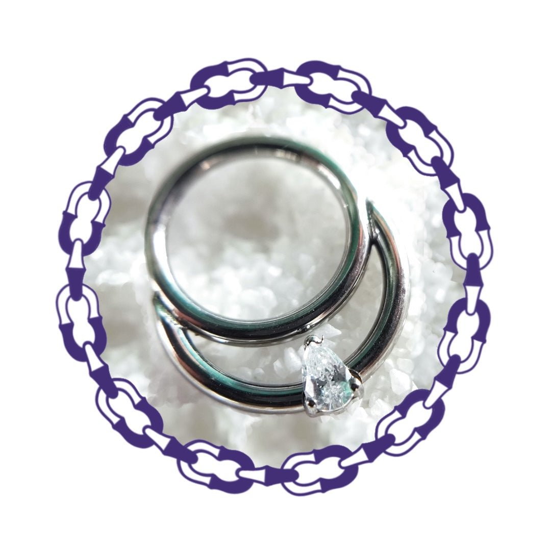 Clicker Luna Creciente con Cristal Lagrima
