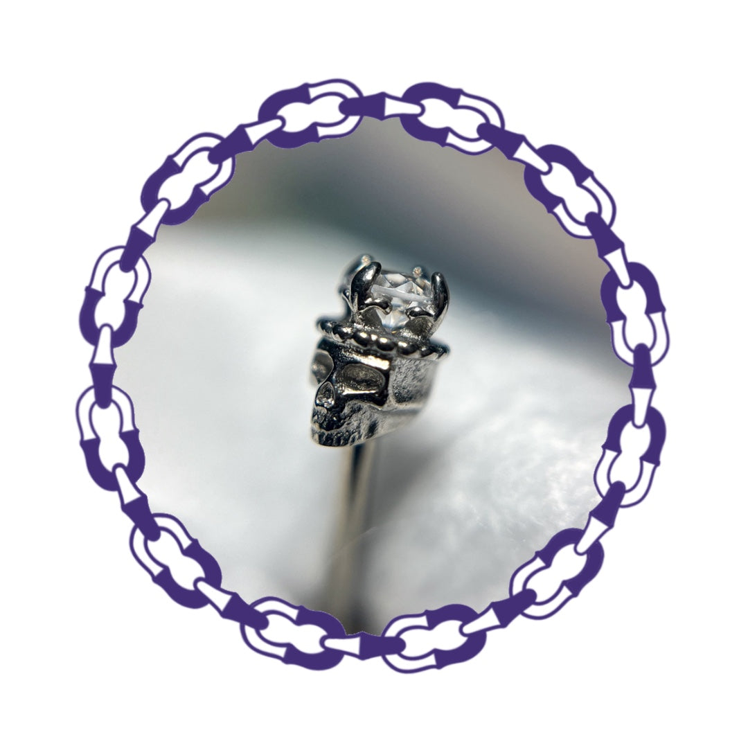 Labret Calavera con Cristal