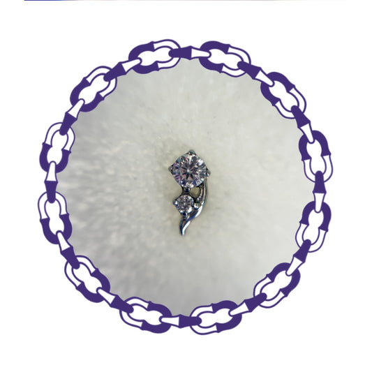 Labret Flor Cristal con hoja de Cristal