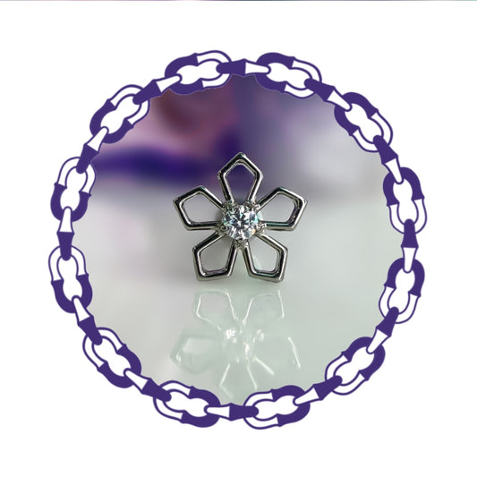 Labret Flor Cinco Pétalos con Cristal