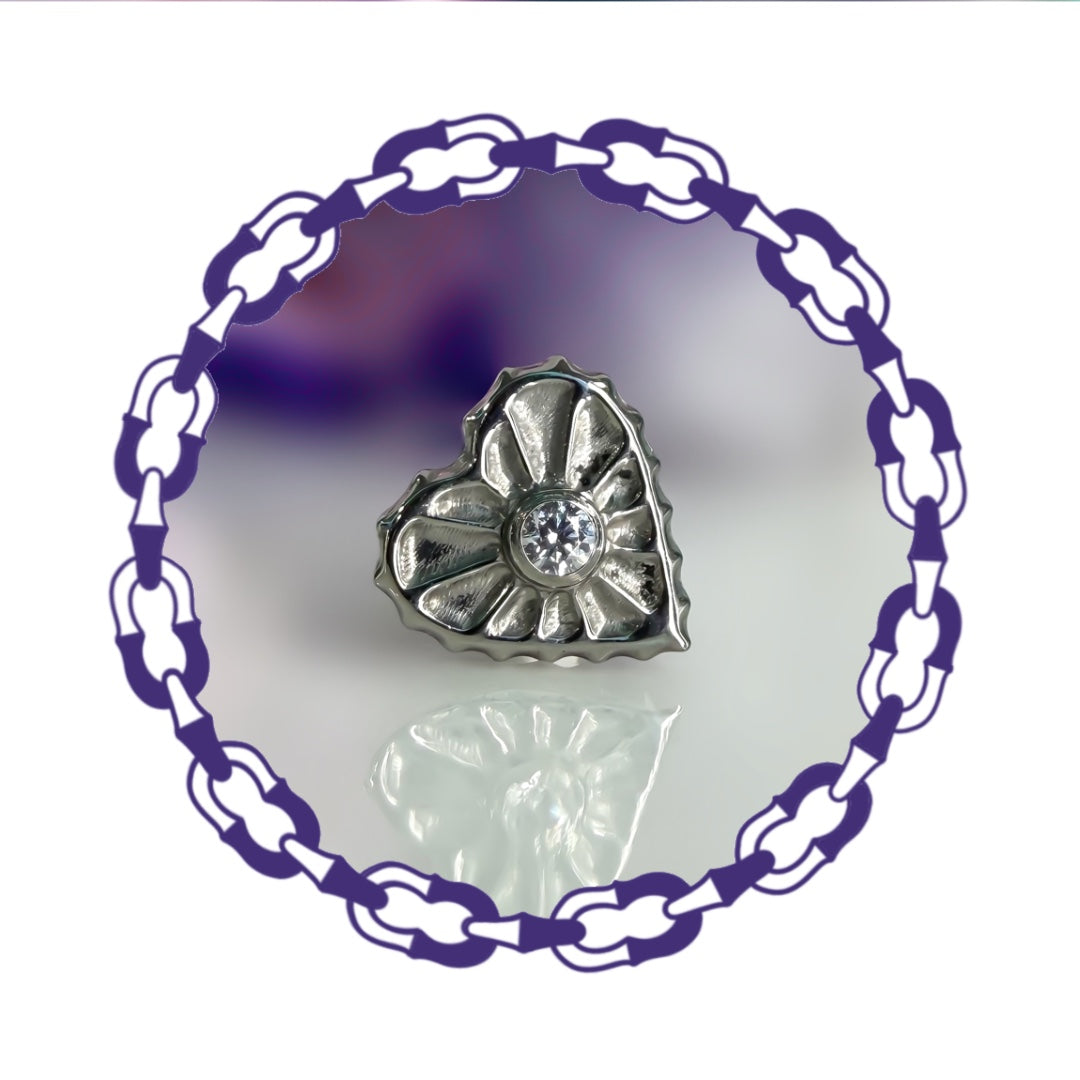 Labret Corazón con cristal