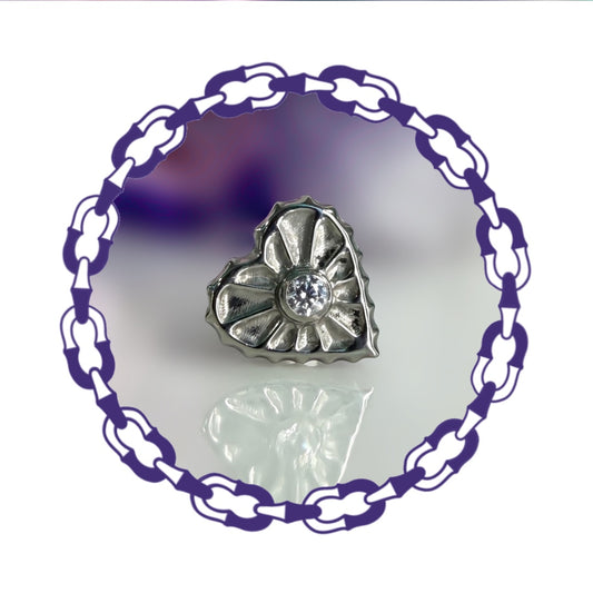 Labret Corazón con cristal