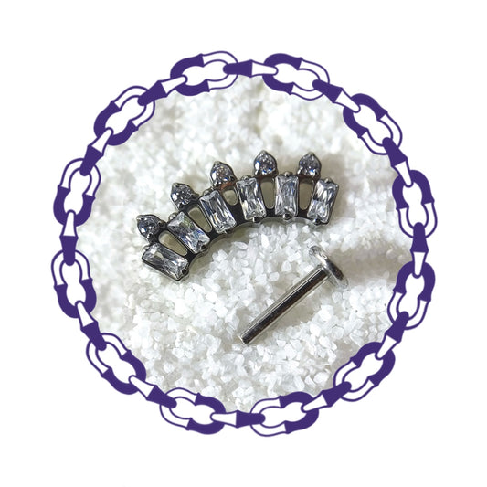 Labret Cluster Baguette y Cristales