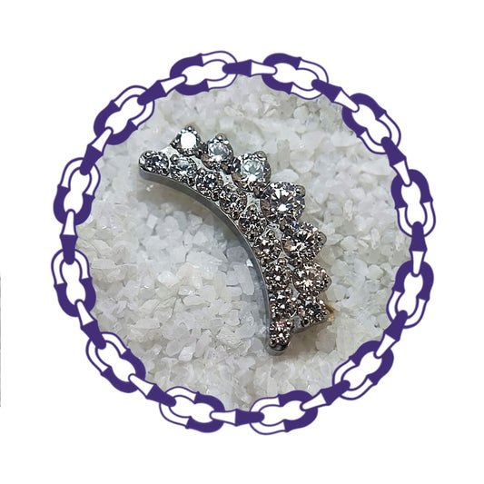 Labret cluster curvo dieciséis cristales engastados blanco