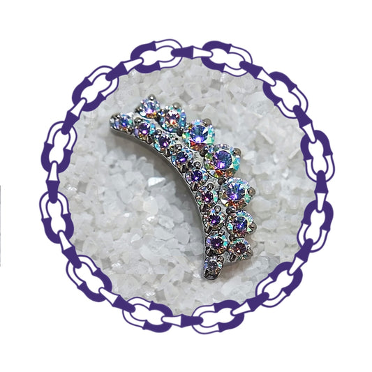 Labret cluster curvo dieciséis cristales engastados tornasol