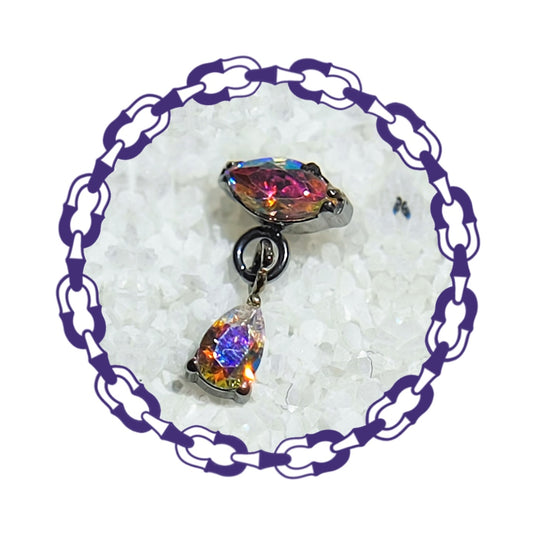 Labret Marquesa con Gota Colgante Tornasol