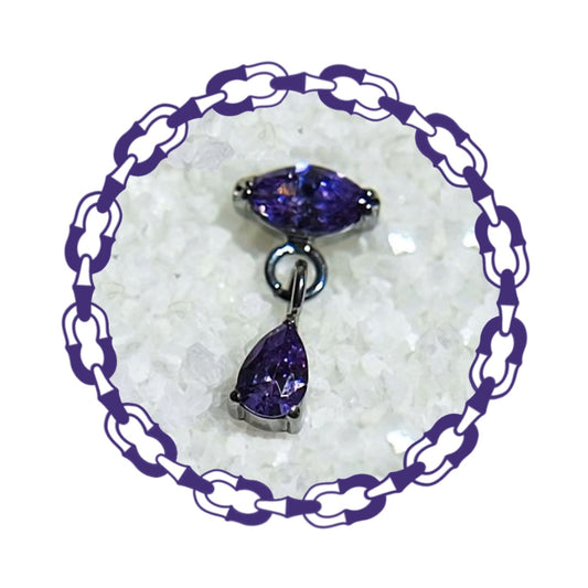 Labret Marquesa con Gota Colgante Amatista
