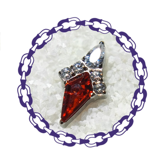Labret Cluster con Gota y Rombo Rojo