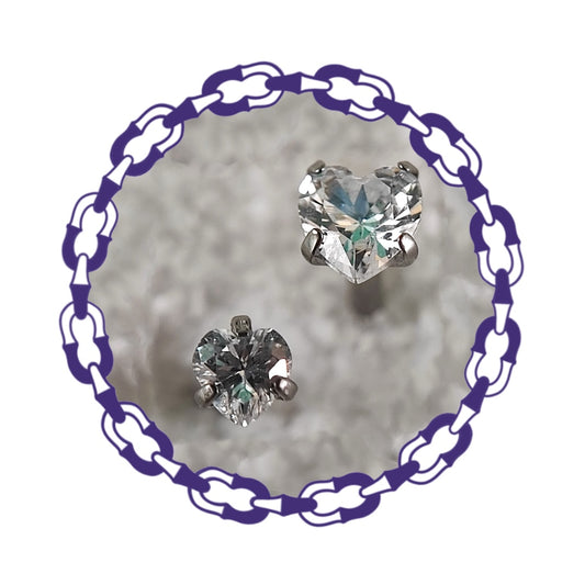 Labret Corazón Cristal
