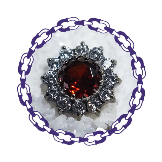Labret Cluster Cristal Rojo
