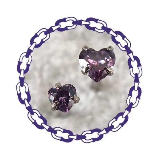 Labret Corazón Cristal Amatista