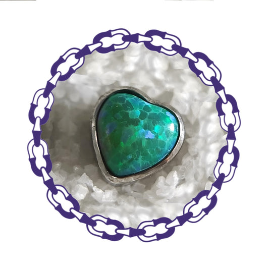 Labret Corazón Opalo Verde