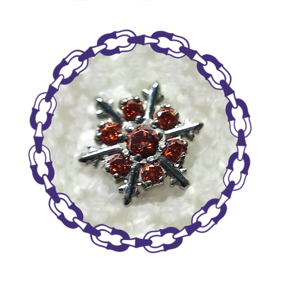 Labret Copo de Nieve con Cristales Rojos