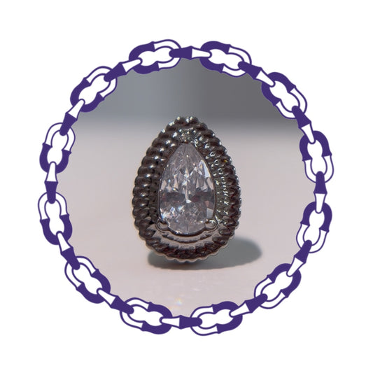 Labret Gota con Grabado y Cristal