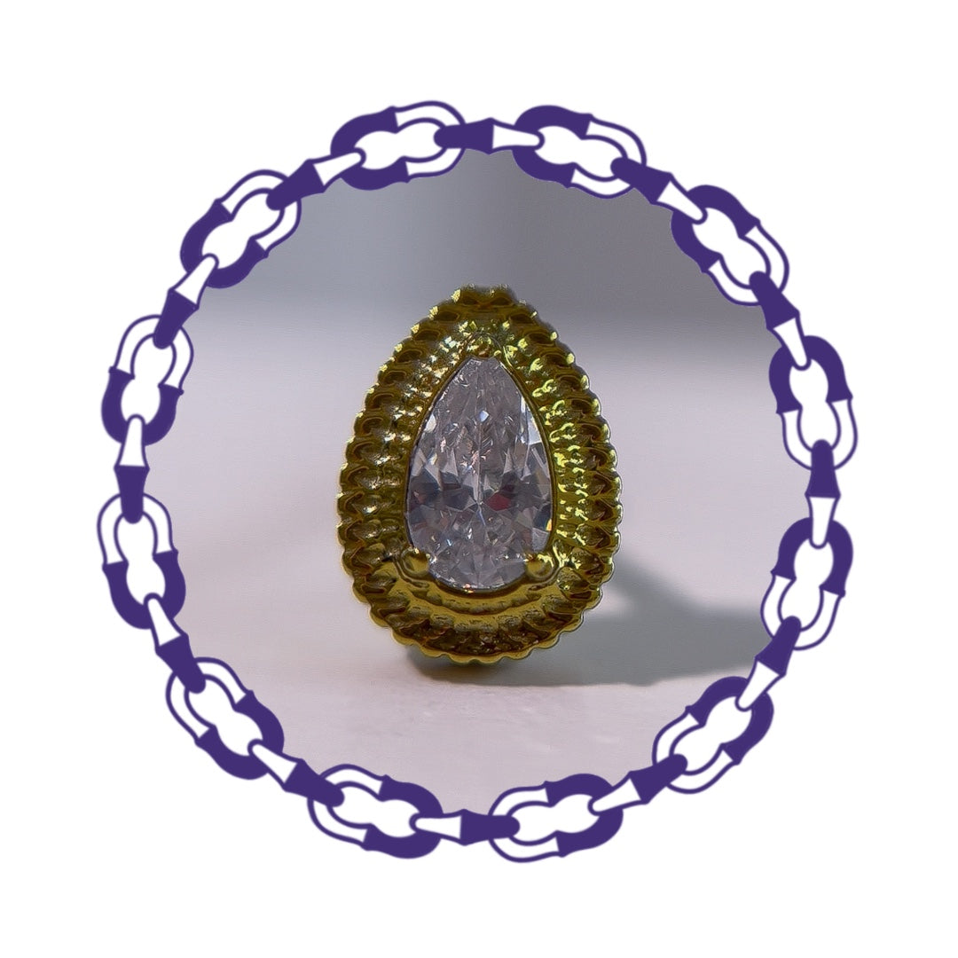 Labret Gota con Grabado y Cristal