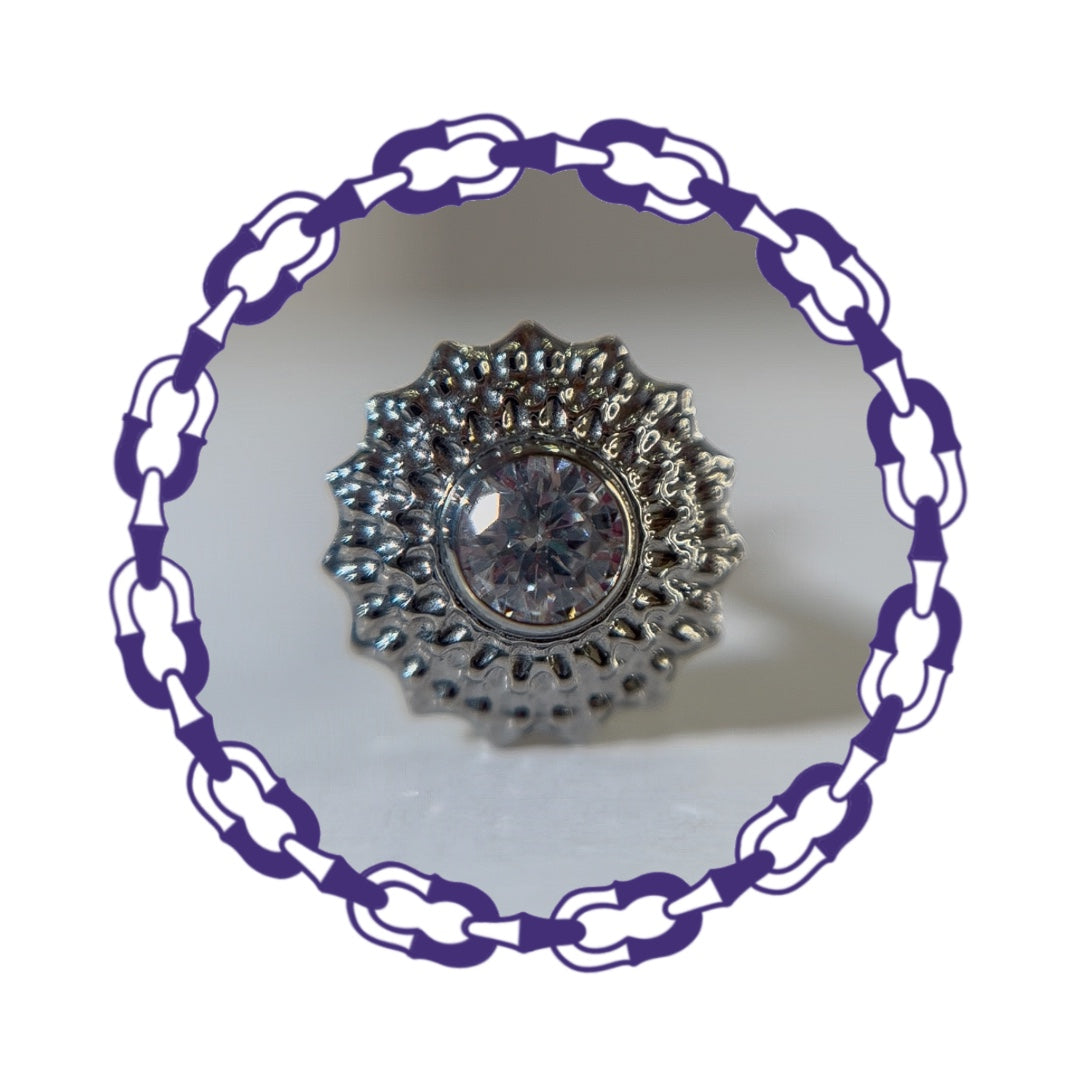 Labret Disco con Grabado y Cristal