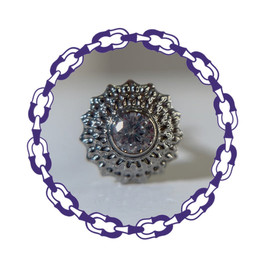 Labret Disco con Grabado y Cristal