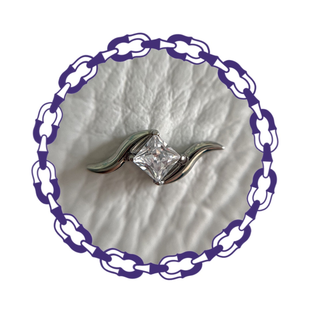 Labret Cristal Cuadrado con Tribal