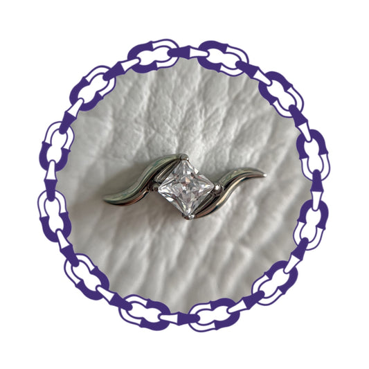 Labret Cristal Cuadrado con Tribal