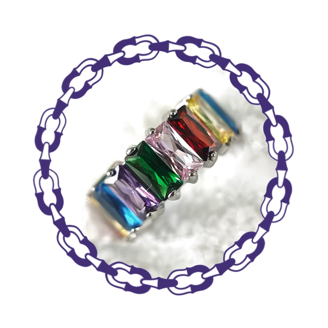 Clicker Cristales Baguette Multicolor