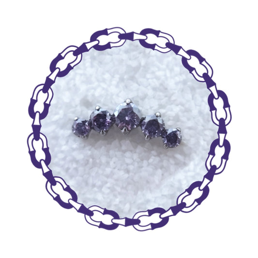 Labret Cluster Cinco Cristales Amatista