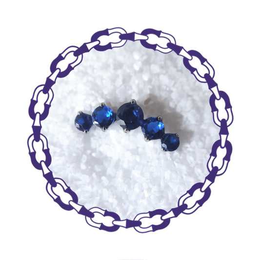 Labret Cluster Cinco Cristales Azules