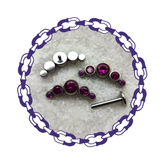 Labret Cluster Cinco Cristales Rubí