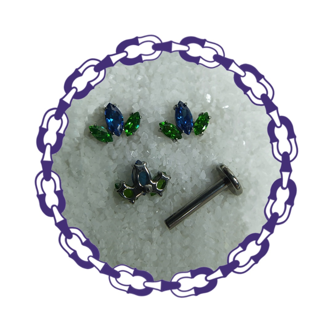 Labret Tres Marquesas Azul y Verde