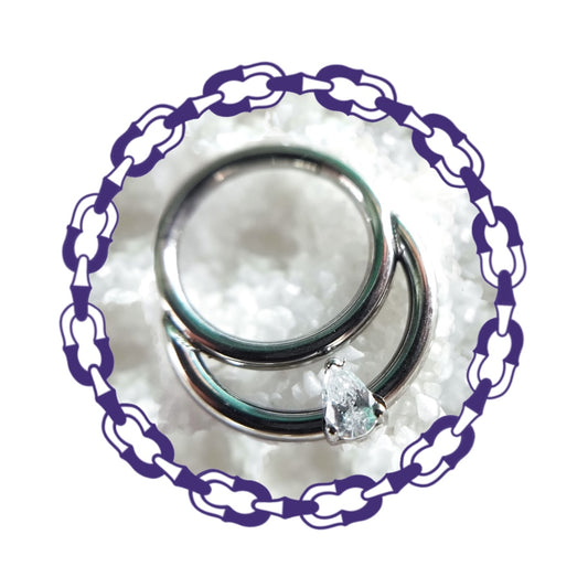 Clicker Luna Creciente con Cristal Lagrima