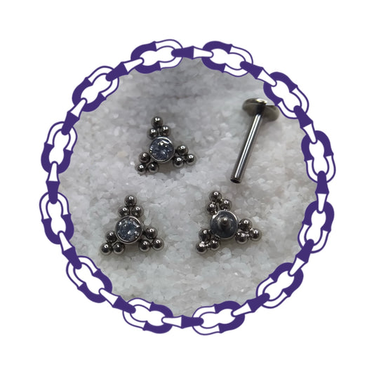 Labret Cluster Cristal y Tres Trinitys